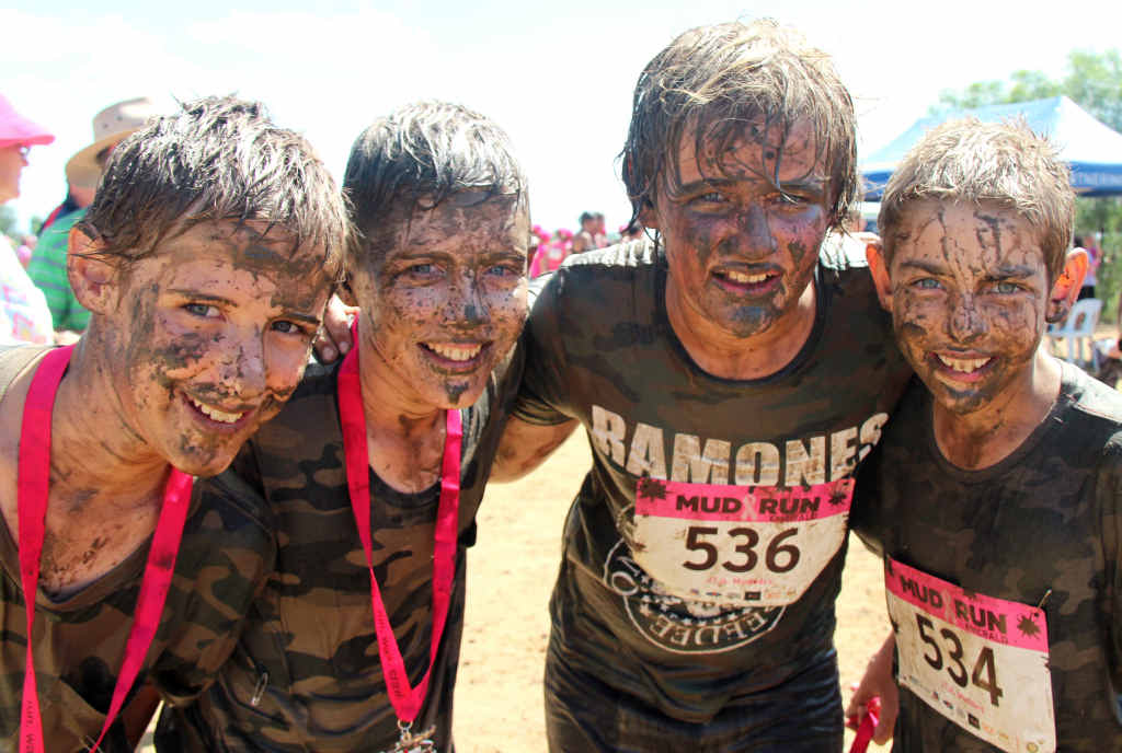 YOUNG MUDDERS: Joe Maas, They Hughes, Lane Poke and Tyler Kildee participate in the Mud Run Emerald. YOUNG MUDDERS: Joe Maas, They Hughes, Lane Poke and Tyler Kildee participate in the Mud Run Emerald.